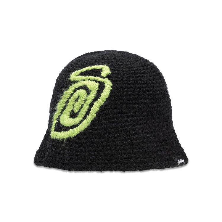 Buy Stussy Swirly S Knit Bucket Hat 'Black' - 1321208 BLAC | GOAT