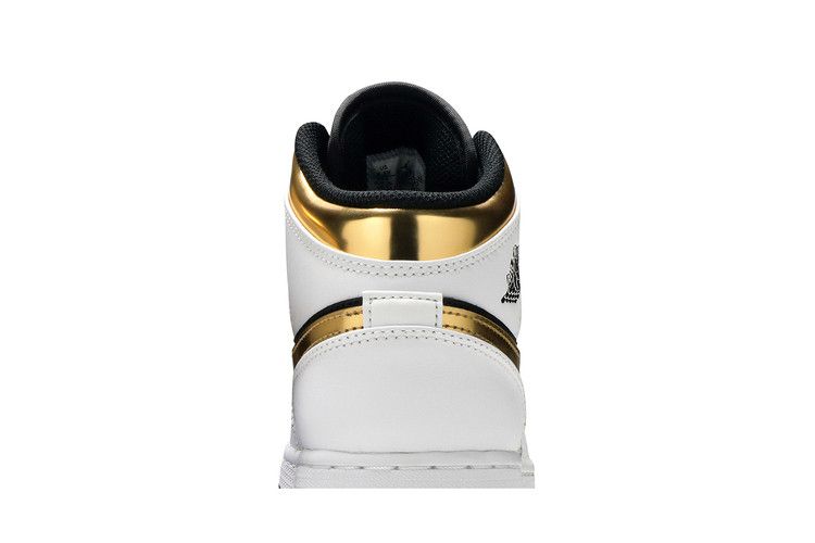 Air Jordan 1 Mid Gs White Gold