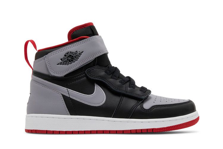 Jordan 1 Hi FlyEase Black Cement Grey White Fire Red (GS)