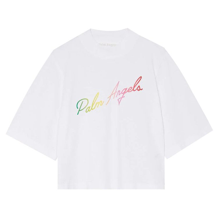 PALM ANGELS ロコフリントレスアッフスニカ 【関税込】 Buy Palm Angels Miami Logo Cropped Tee 'White/Multicolor