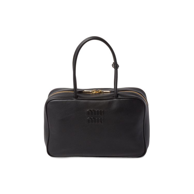 Miu Miu Leather Top Handle Bag Black