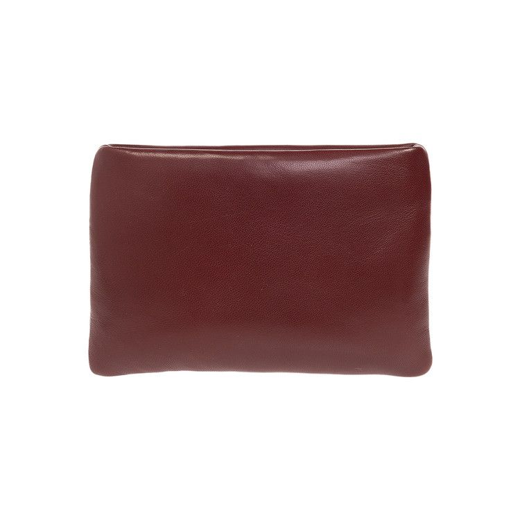 Saint Laurent Mini Calypso Zipped Pouch 'dark Bordeaux'