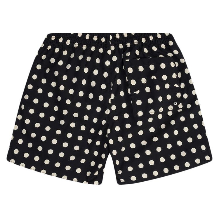 Rhude Logo Polka Dot Swim Shorts Black/White