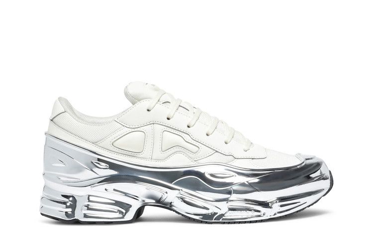 USED Adidas x Raf Simons Ozweego Metallic Mirrored Silver Cream Sz 7.5‎ EE7945 USED Adidas x Raf Simons Ozweego Metallic Mirrored‎ Silver  main image 4
