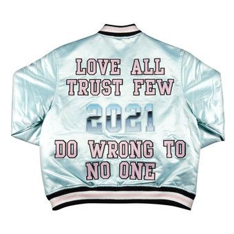 Buy Supreme x Mitchell And Ness Satin Varsity Jacket 'Light