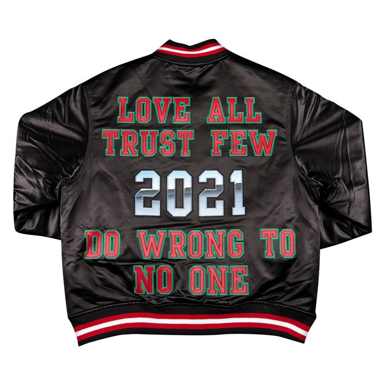 Buy Supreme x Mitchell And Ness Satin Varsity Jacket 'Black