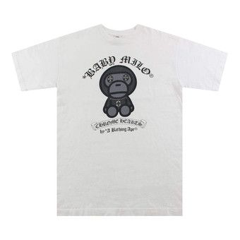 CHROME HEARTS BABY MILO 半袖Tシャツ ブラック BAPE x Chrome Hearts Baby Milo T-shirt Black | A | Depop