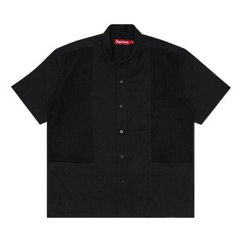 Buy Supreme Mesh Panel Linen Short-Sleeve Shirt 'Black' - SS24S13