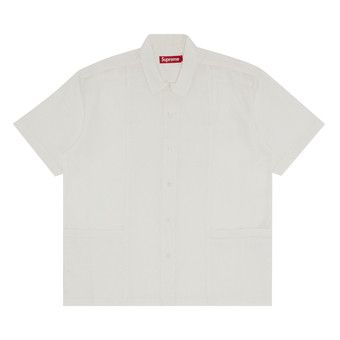 Buy Supreme Mesh Panel Linen Short-Sleeve Shirt 'White' - SS24S13