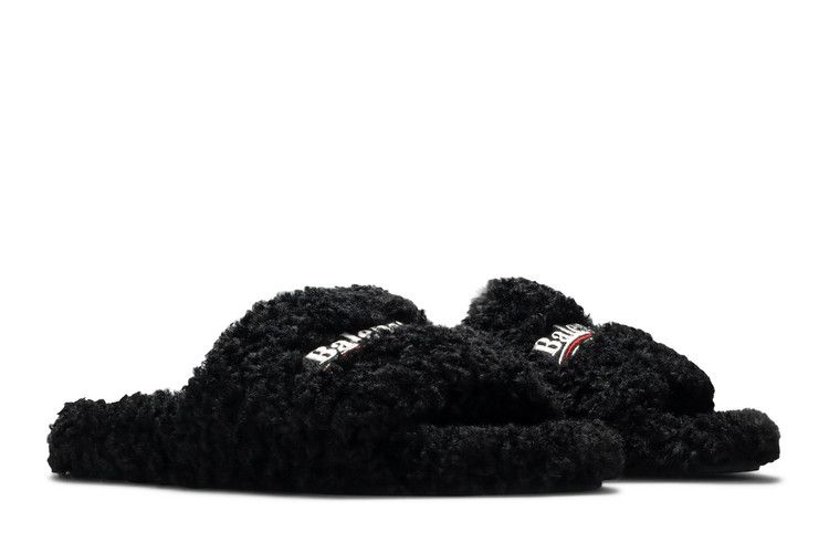Balenciaga Wmns Furry Slides 'Black Red'