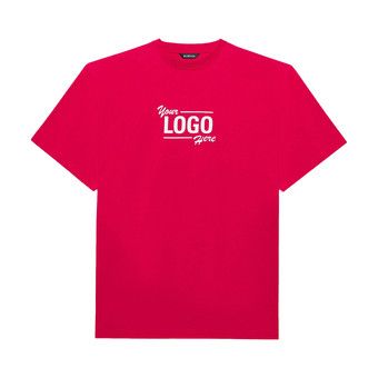 Buy Balenciaga Logo Here Flatground T-Shirt 'Raspberry/White