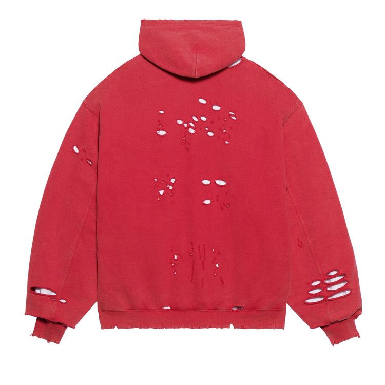 Buy Balenciaga Destroyed Hoodie 'Raspberry/White' - 659403