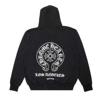 希少◆CHROME HEARTS◆HORSESHOE FLORAL PULLOVER HOODIE BLACK chrome-hearts-fkyou-horseshoe-