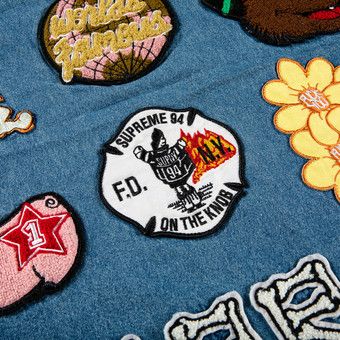 Buy Supreme Patches Denim Baseball Jersey 'Denim' - SS21KN39