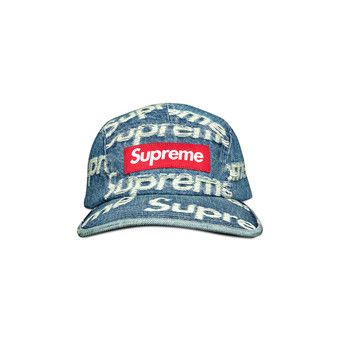 【新品】Supreme　Frayed　Logos　Denim　Camp　Cap Supreme Frayed Logos Denim Camp Cap Blue - SS21 - US
