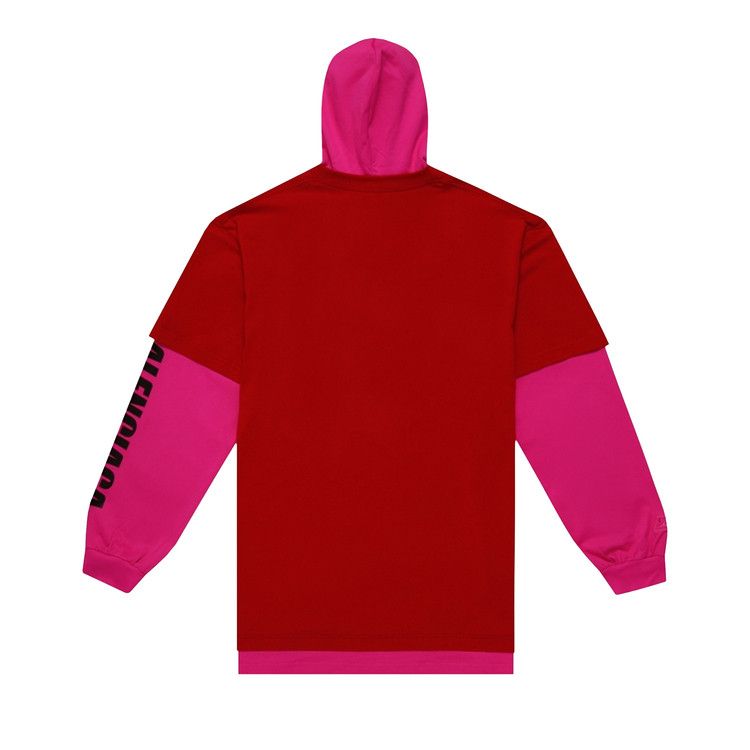 Balenciaga Hooded Double Layer T-Shirt Raspberry/White