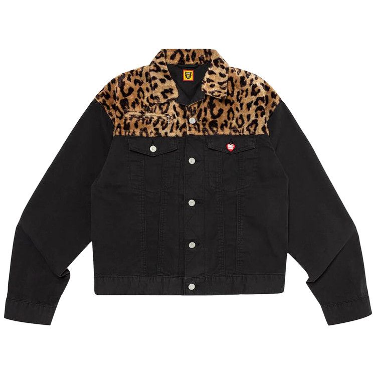 Human Made Leopard Denim Work Jacket Black