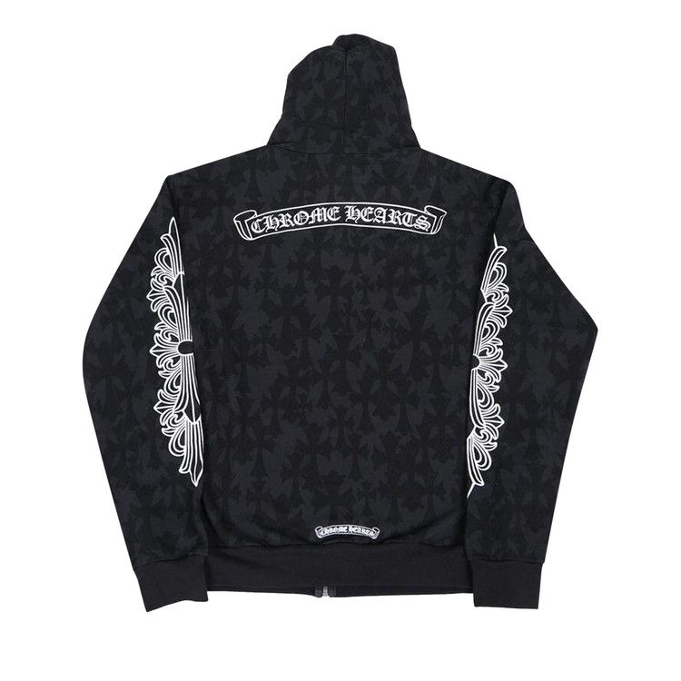 Size xxl Chrome Hearts Plus Cross All Over Print Zip Up Hoodie 'Black'