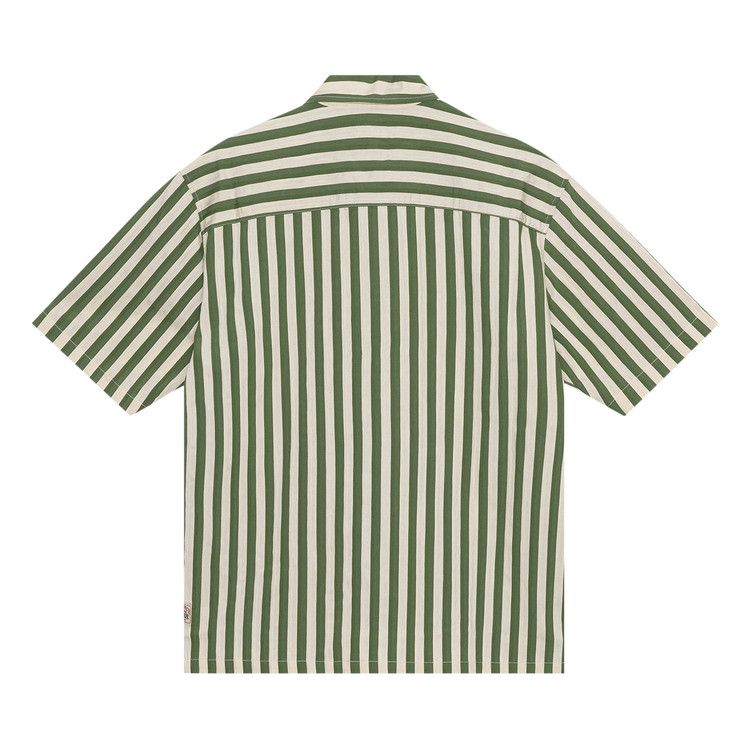 Stussy Striped Boxy Flat Hem Shirt Green
