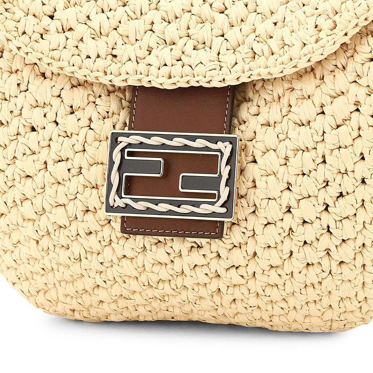Fendi Croissant Small Crochet Bag Beige/Brown