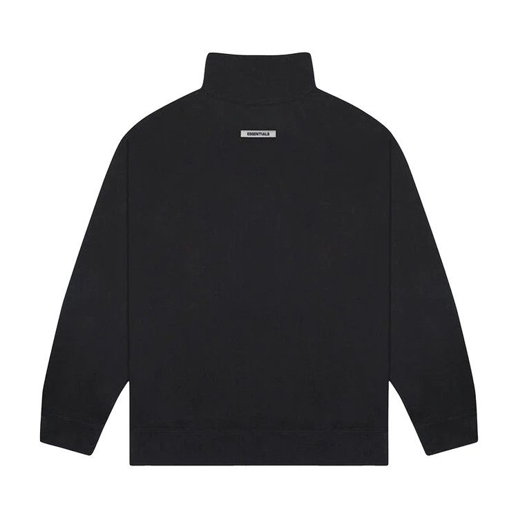 トップス ESSENTIALS Fear Of God MOCK NECK SWEAT Fear of God Essentials Black Mock Neck Hoodie — Drew Street