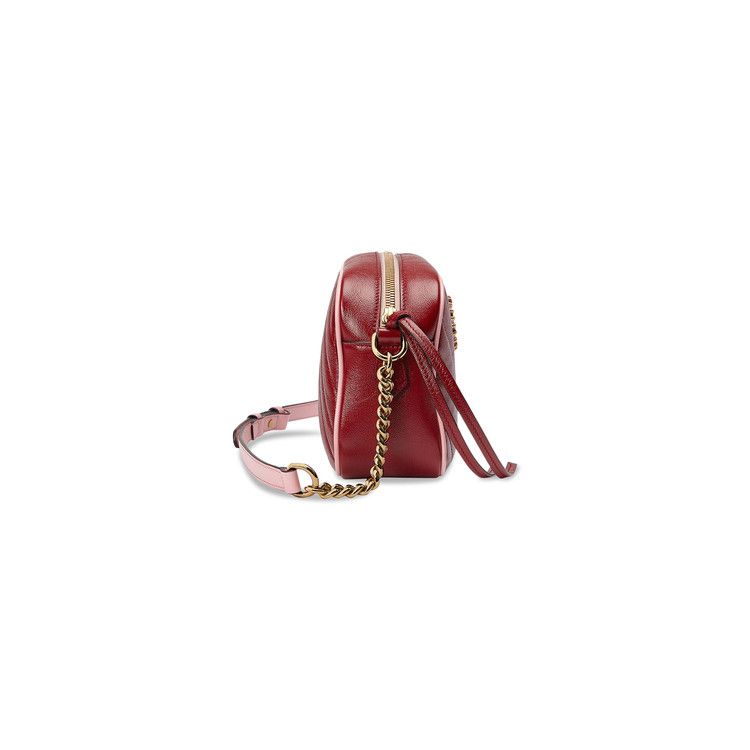 Gucci Gg Marmont Small Shoulder Bag Dark Red/Pastel Pink