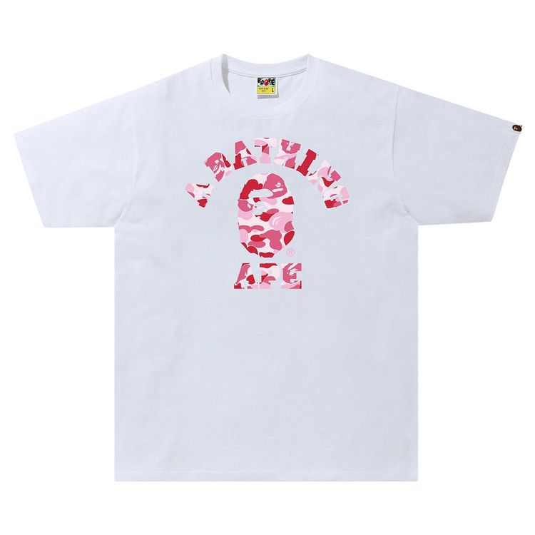 Buy BAPE ABC Camo College Tee 'White/Pink' - 1H30 110 006 WHITE