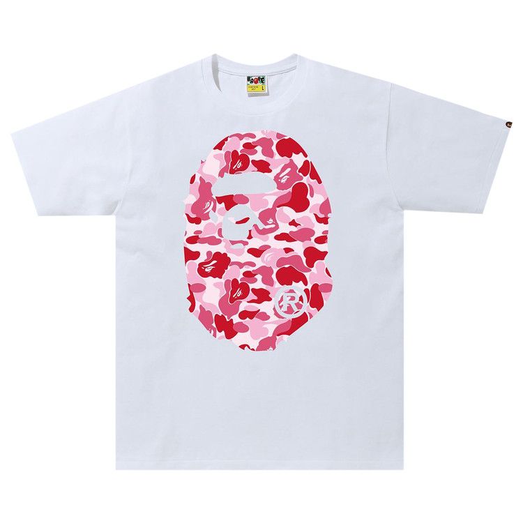 Buy BAPE ABC Camo Big Ape Head Tee 'White/Pink' - 1G30 110 014