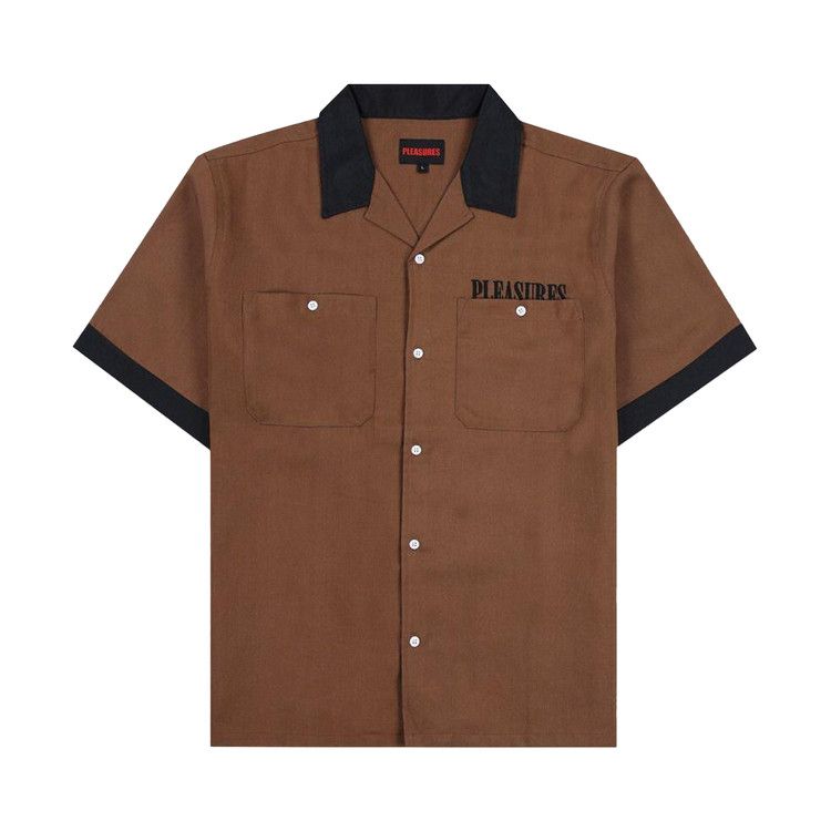 Pleasures Daisy Bowling Button Down 'brown'