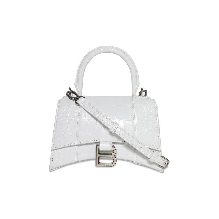 Balenciaga Hourglass Top Handle Optic White