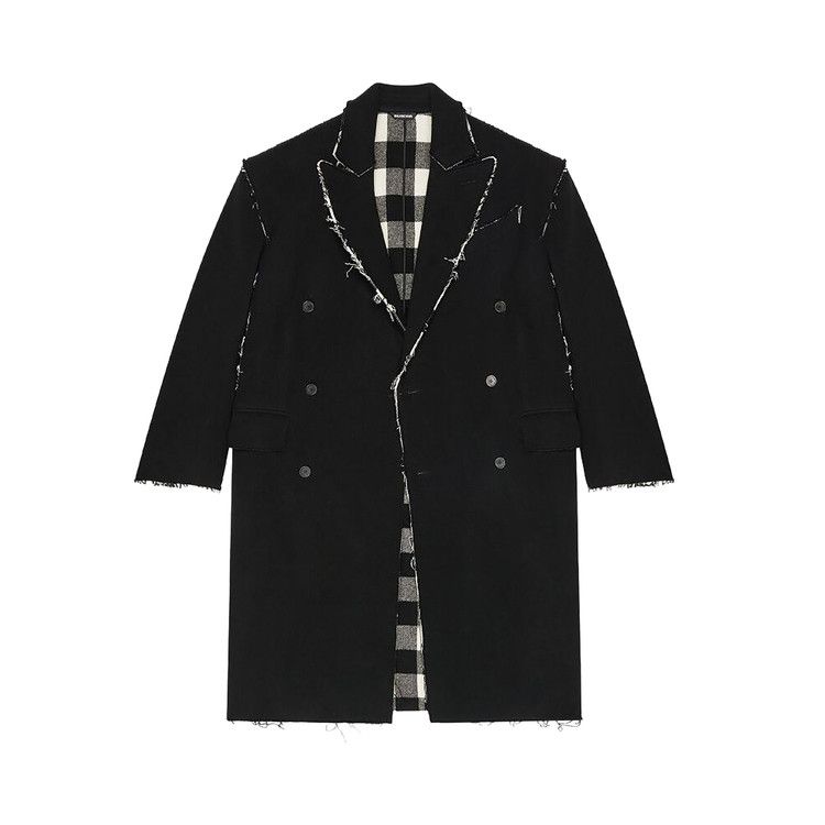 Balenciaga Double Face Check Coat Black/White
