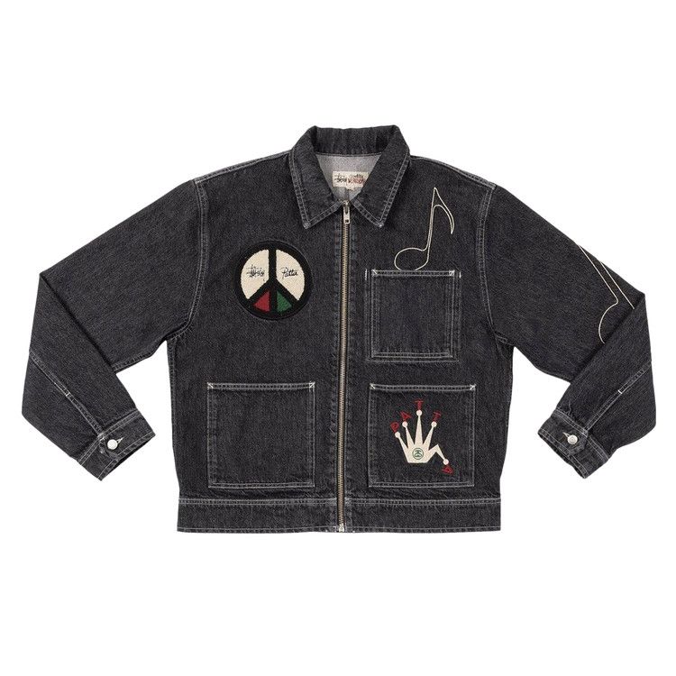 Buy Stussy x Patta Zip Work Jacket 'Black' - 315302 BLAC | GOAT