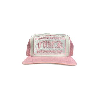Chrome Hearts CHROME HEARTS PINK/ WHITE FUCK TRUCKER HAT SZ
