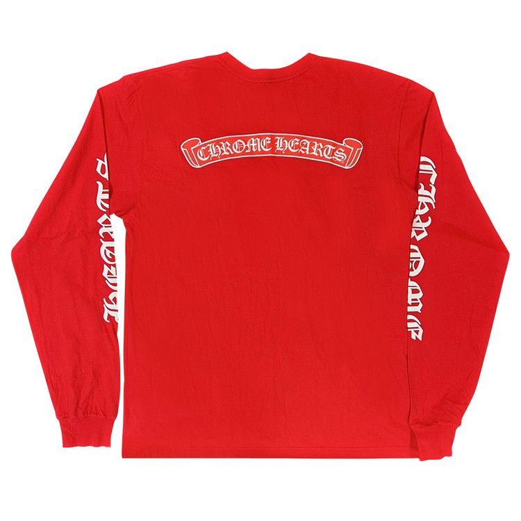 Buy Chrome Hearts Scroll Label Long-Sleeve 'Red' - 1383