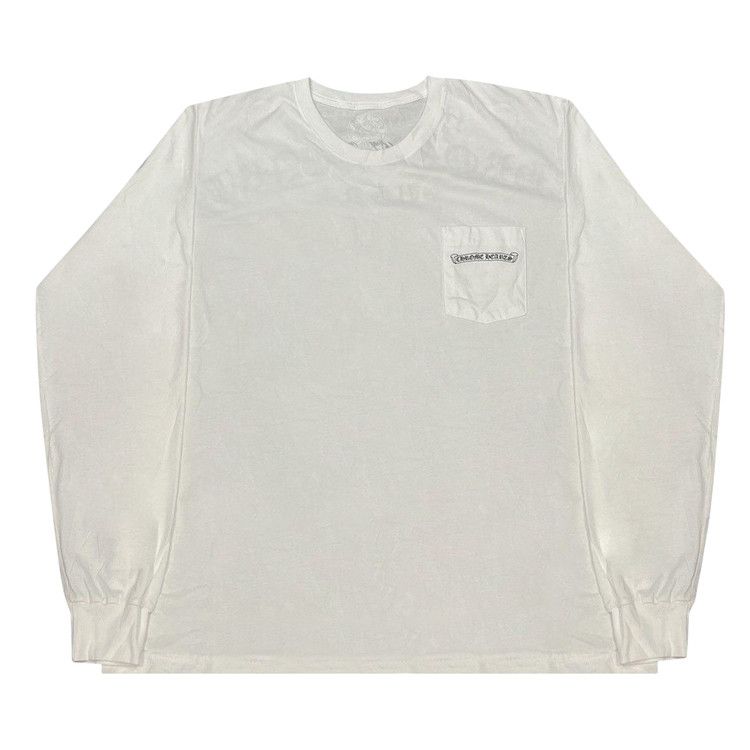 Buy Chrome Hearts Scroll Logo Pocket Long-Sleeve 'White' - 1383