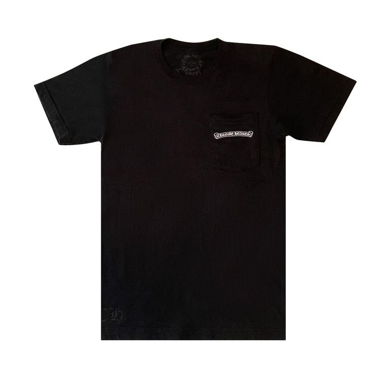 Buy Chrome Hearts Scroll Logo Pocket Tee 'Black' - 1383