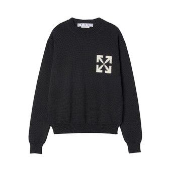 Buy Off-White Knit Sweater 'Black' - OMHE119C99KNI0011001 | GOAT