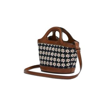 Buy Marni Black Canvas Tropicalia Micro Bag With Daisy Print