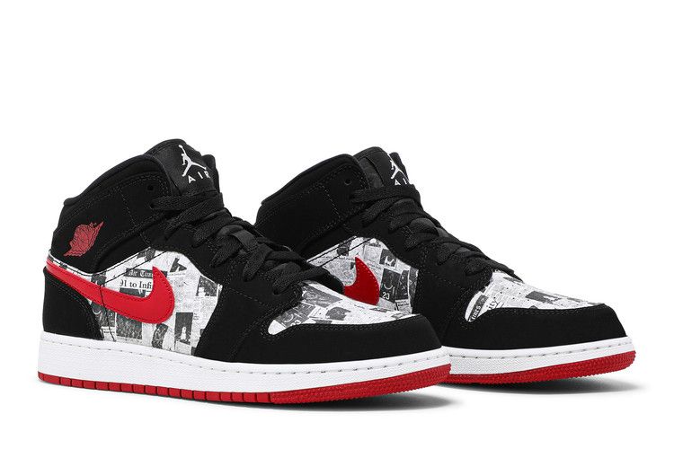 Buy Air Jordan 1 Mid SE GS 'Newspaper Air Times' - BQ6931