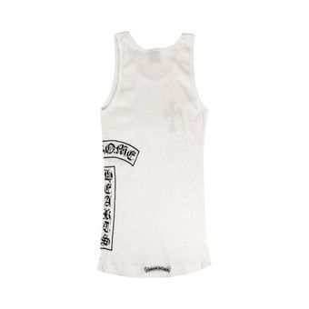 CHROME HEARTS スワロフスキー付きタンクトップM Chrome Hearts 1990s Black Ribbed Swarovski Crystal Side Logo Tank