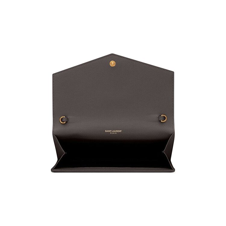 Saint Laurent Uptown Chain Wallet Pebble