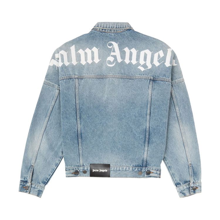 Palm Angels Logo Over Denim Jacket 'blue/White'