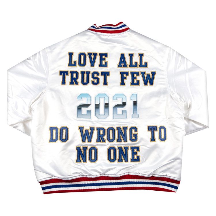 Supreme X Mitchell And Ness Satin Varsity Jacket 'white'