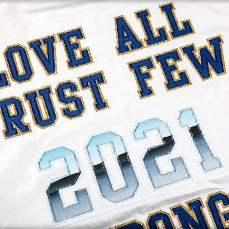 Supreme X Mitchell And Ness Satin Varsity Jacket 'white'