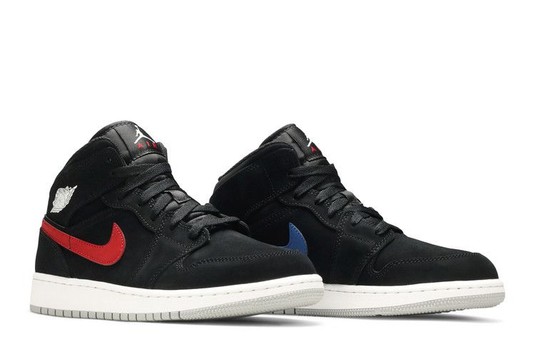 Air Jordan 1 RETRO Mid Gs Black University Red