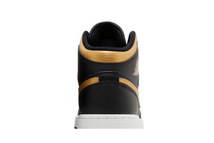Air Jordan 1 Mid Gs Black Metallic Gold