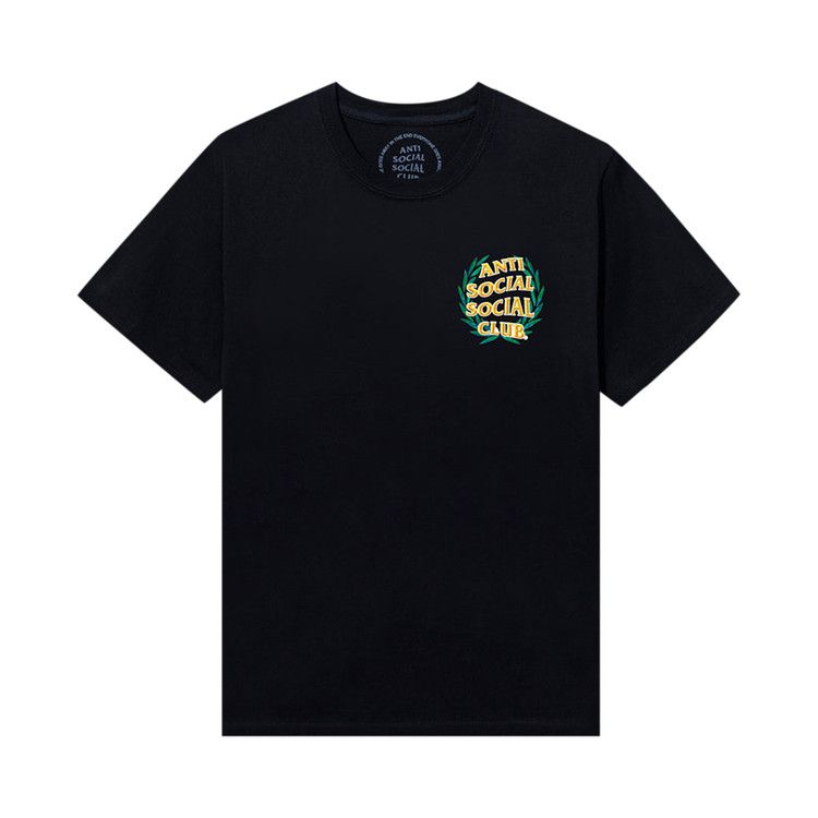 Buy Anti Social Social Club Laurel Logo Flip Tee 'Black' - 0657
