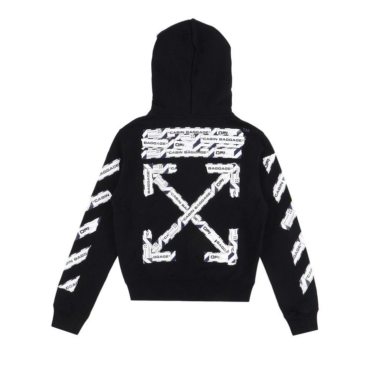 Buy Off-White Baggage Tape Arrows Zip Hoodie 'Black