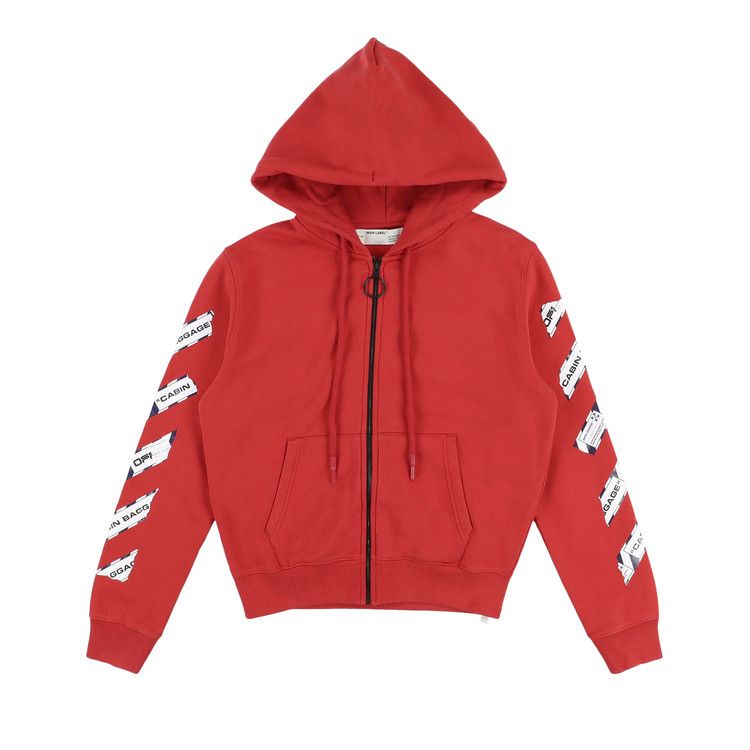 トップス Off white red hoodie Buy Off-White Tape Arrows Zip Hoodie 'Red' - OMBE001G20FLE004 RED