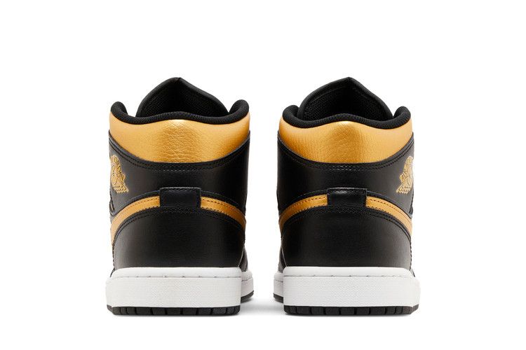 Air Jordan 1 Mid Black Metallic Gold